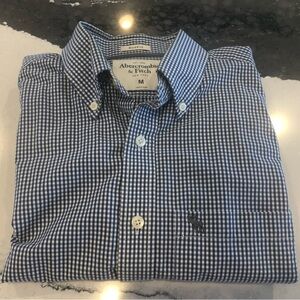 Abercrombie & Fitch Vintage Men's Blue Checkered Shirt